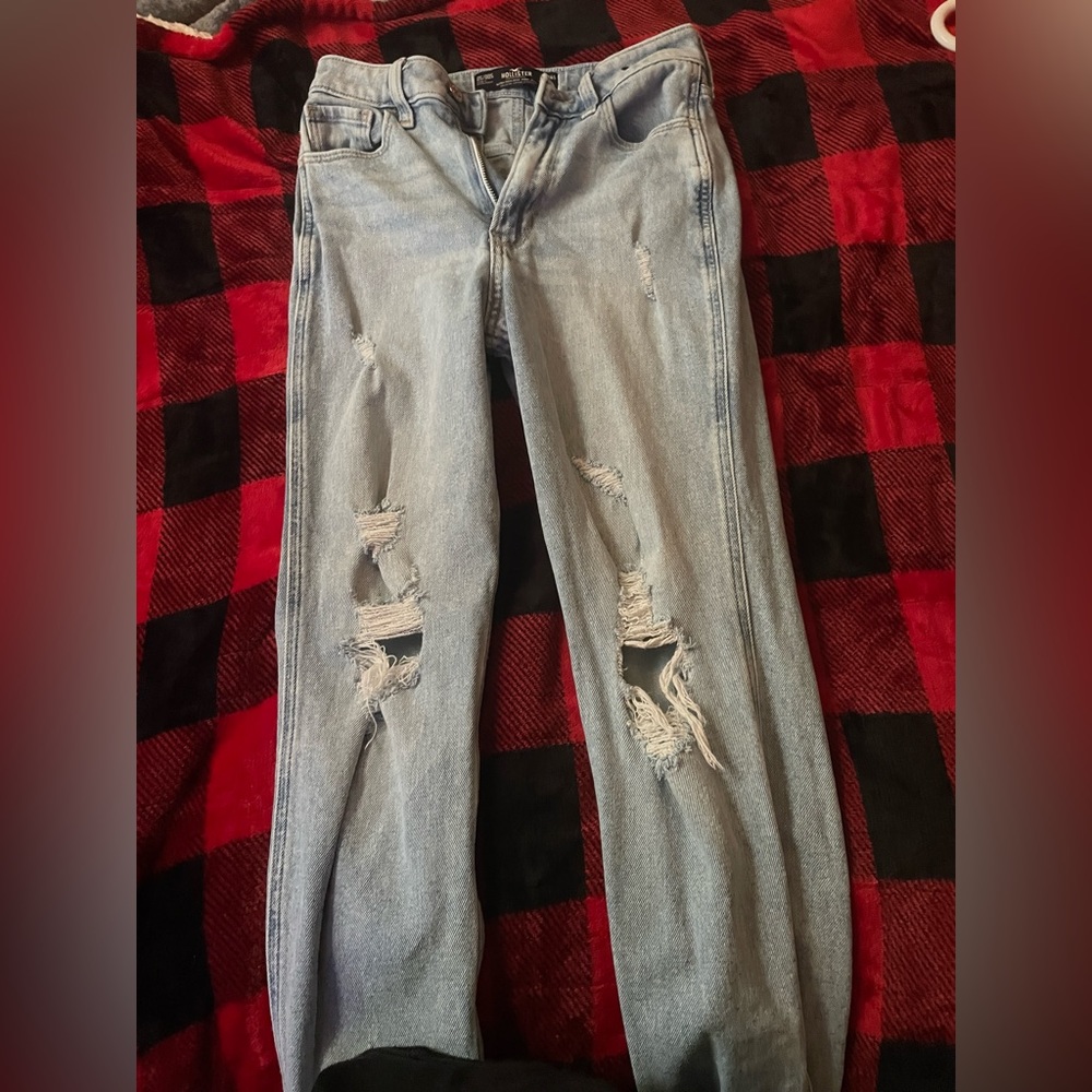 skinny ultra high rise ripped jeans